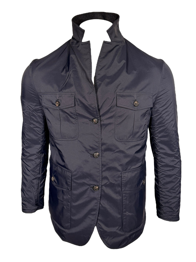 MANTO REVERSIBLE SPORT TO FIELD JACKET - NAVY & BROWN MIX