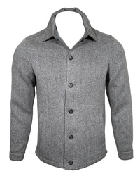MANTO KNIT CASHMERE BLEND OVERSHIRT JACKET - GREY MARL