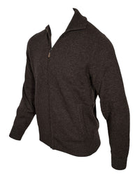 ALAN PAINE BALLATER 1/4 ZIP SWEATER - COCOA