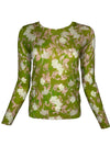 IN BED WITH YOU WOOL CREW NECK SWEATER - GREEN FLORAL