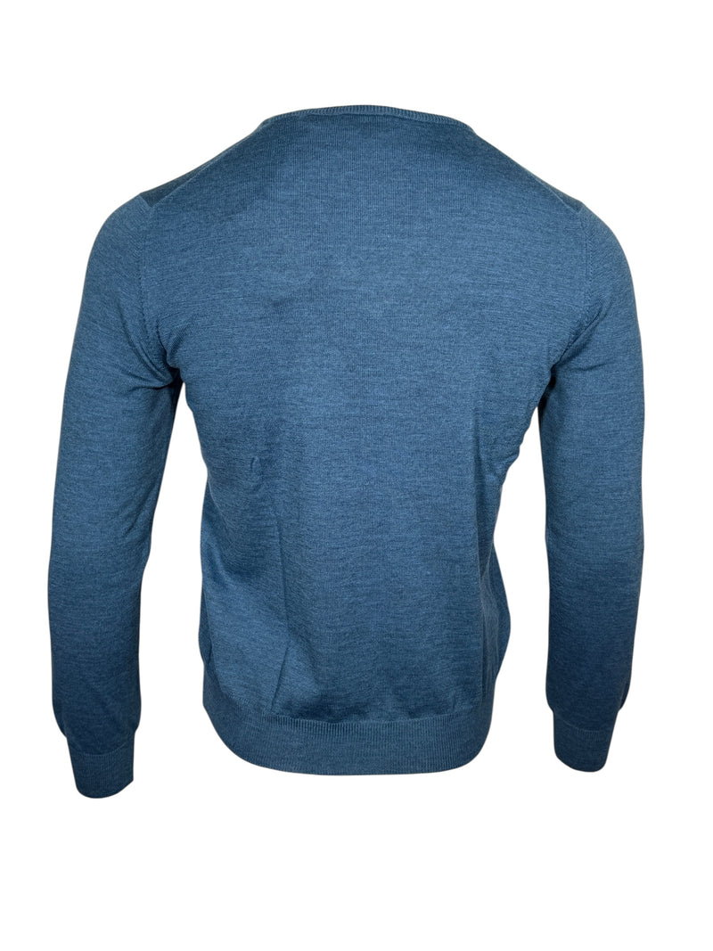 BUTTON DOWN MERINO V-NECK SWEATER - TOURMALINE