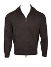 ALAN PAINE BALLATER 1/4 ZIP SWEATER - COCOA