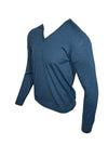 BUTTON DOWN MERINO V-NECK SWEATER - TOURMALINE