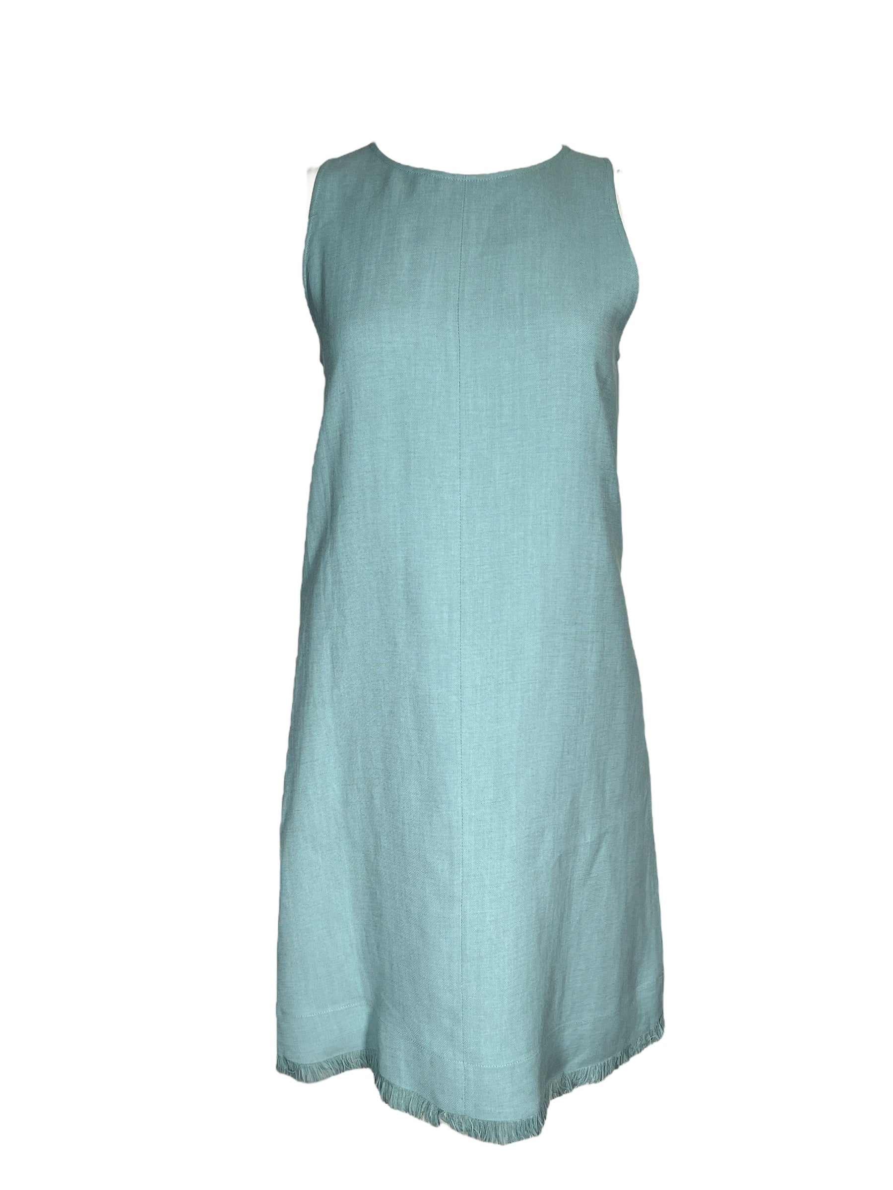 ANTONELLI FRINGE DRESS - WEDGEWOOD BLUE Button Down SF ANTONELLI FRINGE DRESS - WEDGEWOOD BLUE Button Down SF