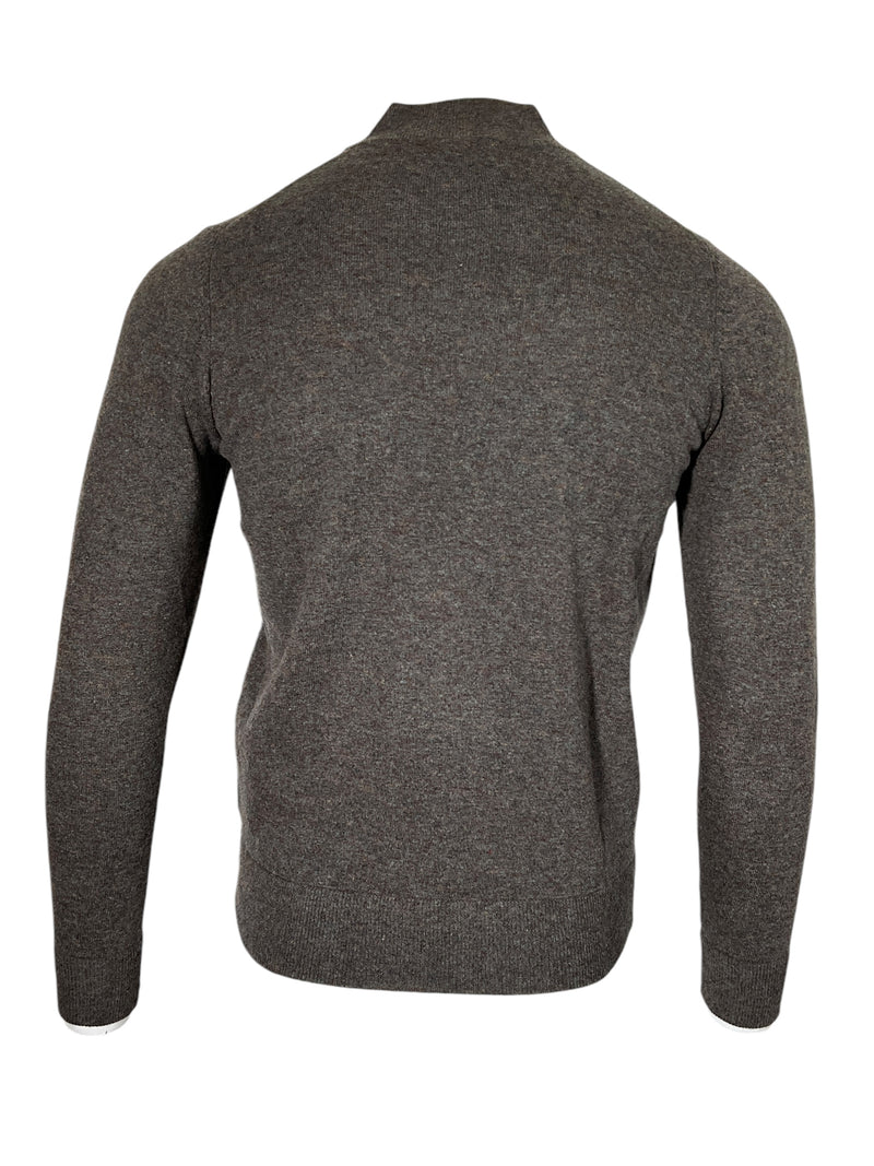 ALAN PAINE CAIRNS 1/4 ZIP SWEATER - CASK