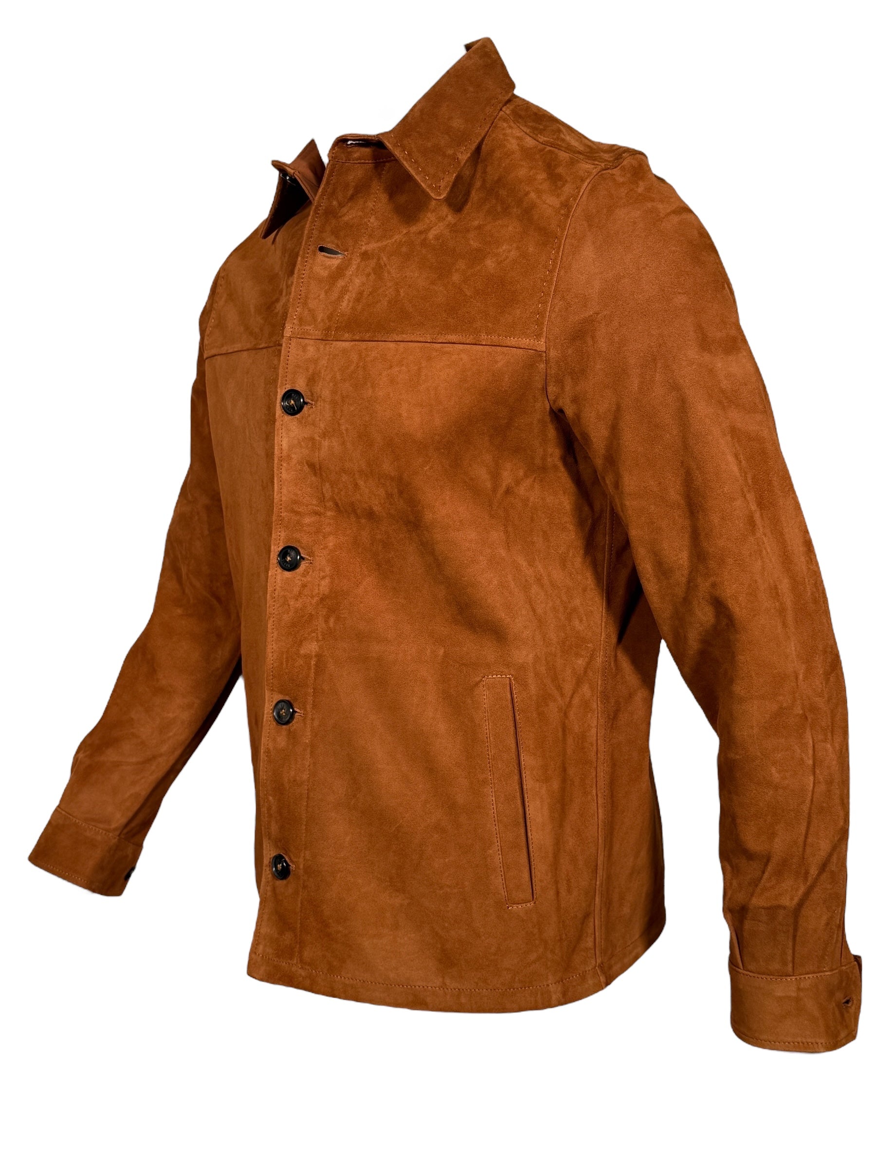 MANTO SUEDE JACKET - TOBACCO