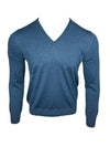 BUTTON DOWN MERINO V-NECK SWEATER - TOURMALINE