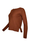 AROVESCIO ROUND NECK SWEATER - COGNAC