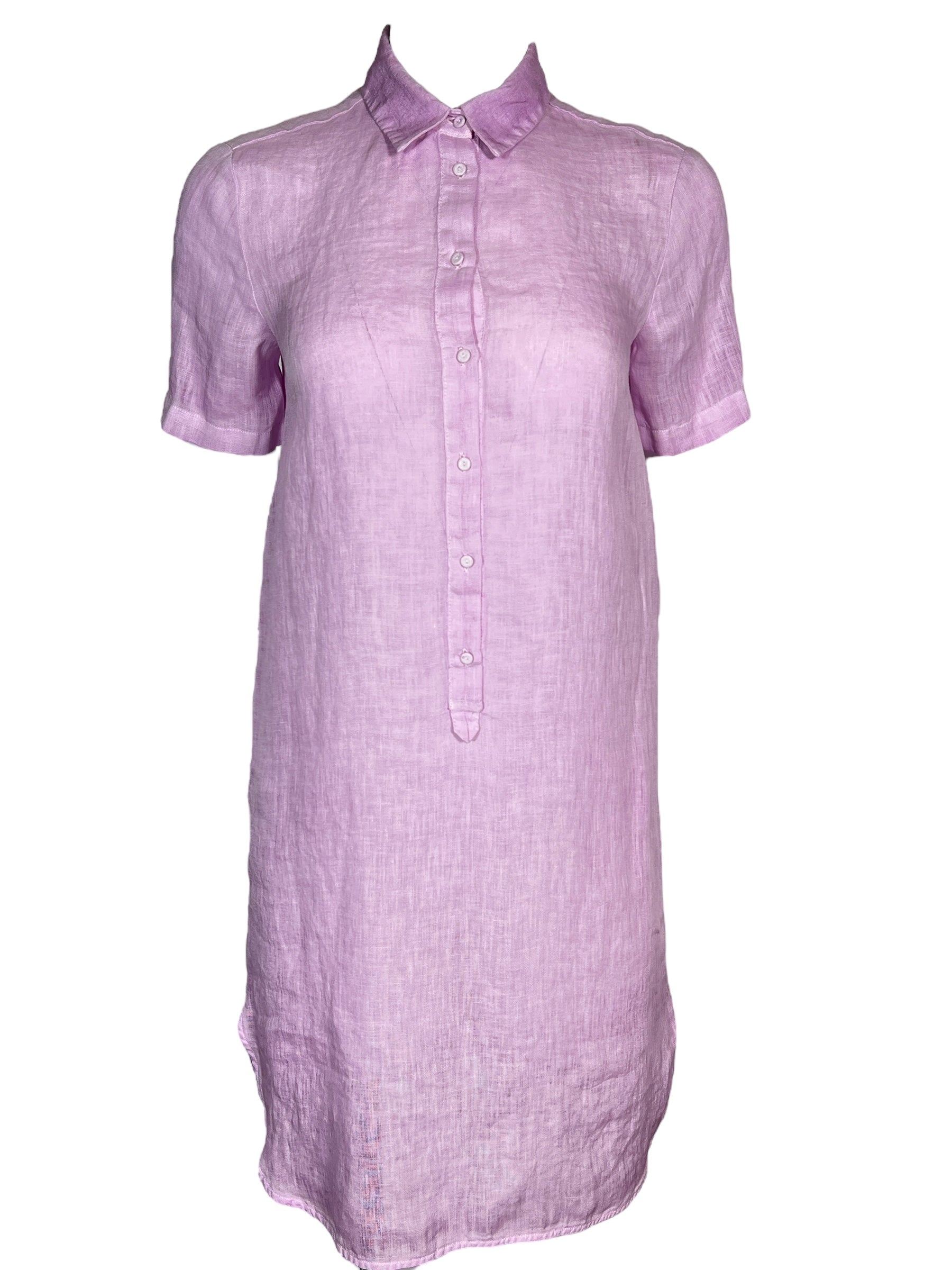 knee length dresses for ladies 120% LINO SHIRT DRESS - LAVENDER