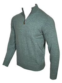 ALAN PAINE CAIRNS 1/4 ZIP SWEATER - JUNGLE