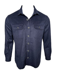OARS & OLD IVY WOOL SHIRT JACKET - NAVY