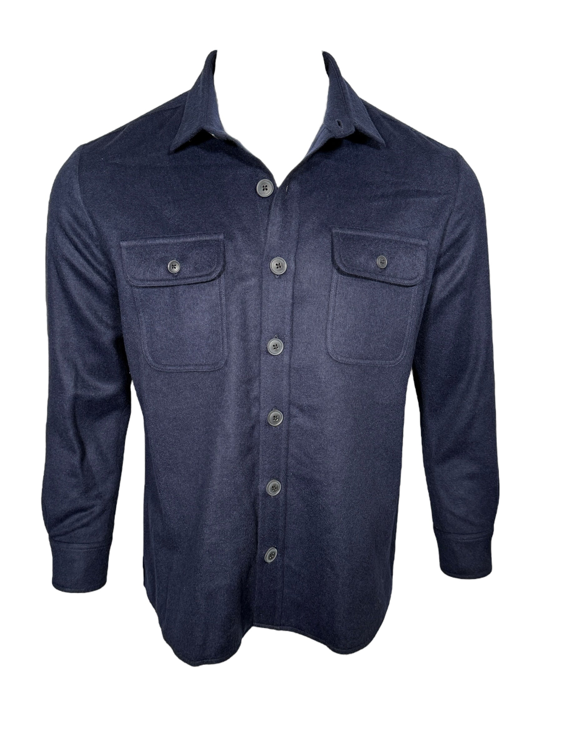 OARS & OLD IVY WOOL SHIRT JACKET - NAVY