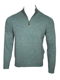 ALAN PAINE CAIRNS 1/4 ZIP SWEATER - JUNGLE