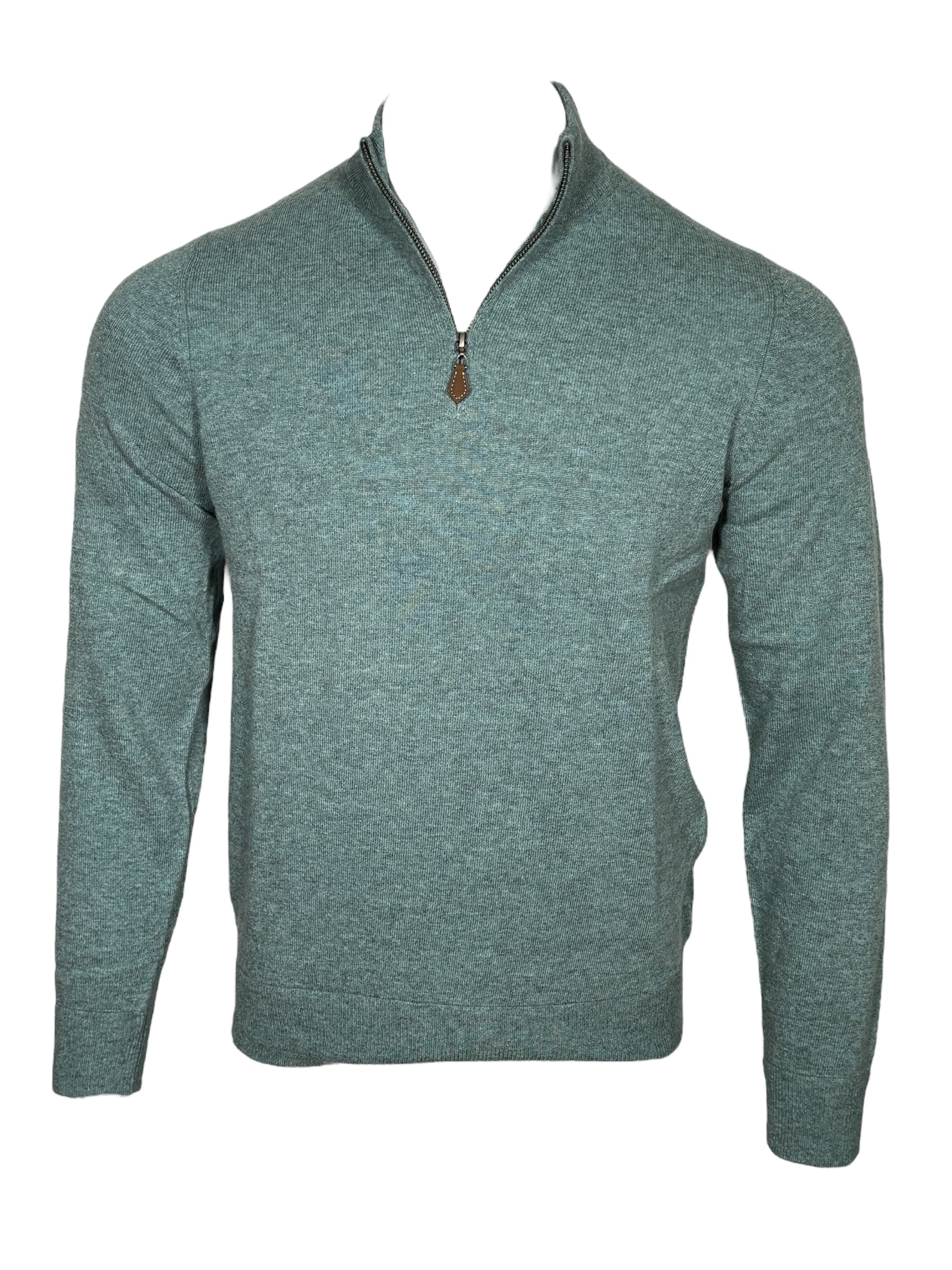 ALAN PAINE CAIRNS 1/4 ZIP SWEATER - JUNGLE