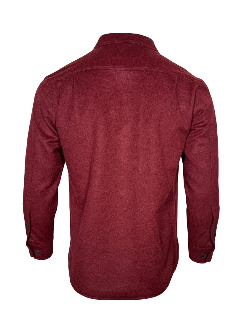 OARS & OLD IVY WOOL SHIRT JACKET - BURGUNDY