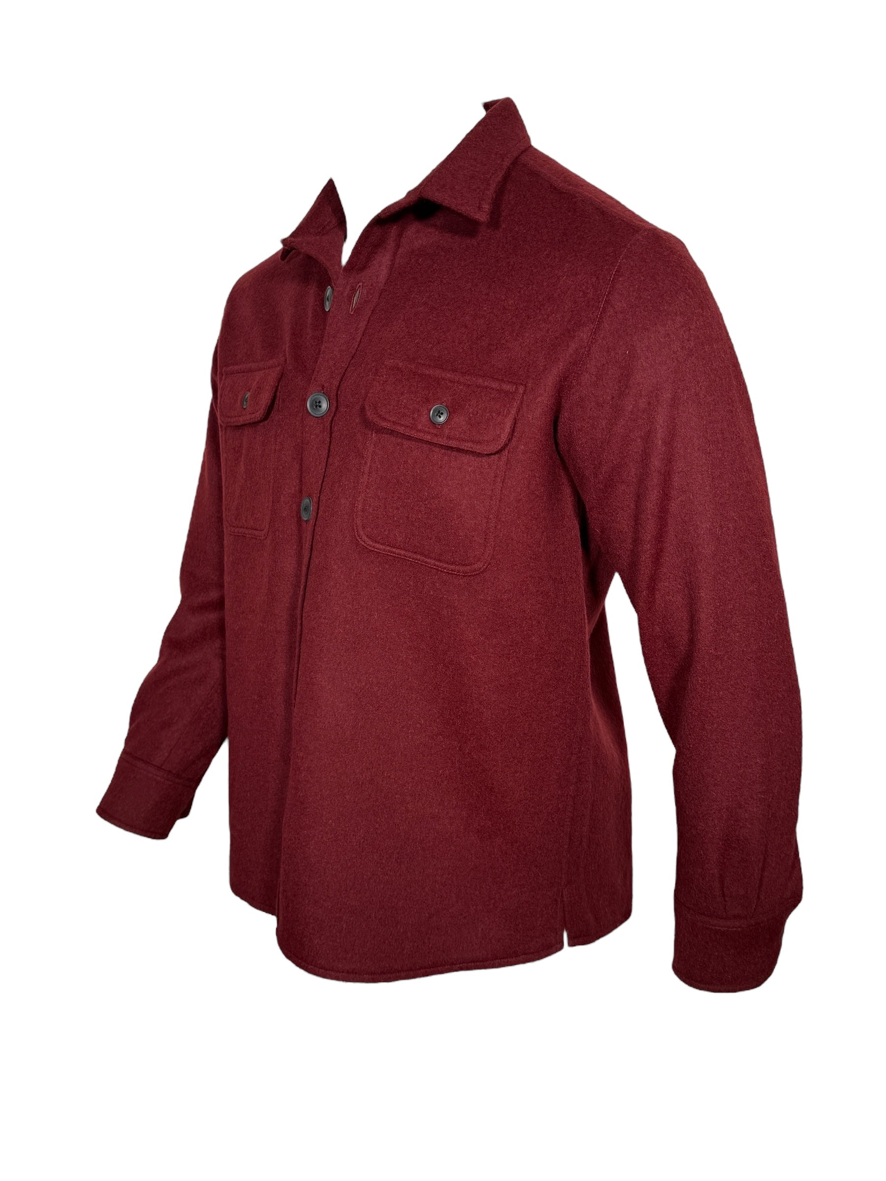 OARS & OLD IVY WOOL SHIRT JACKET - BURGUNDY