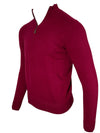 ALAN PAINE CAIRNS 1/4 ZIP SWEATER - CLARET