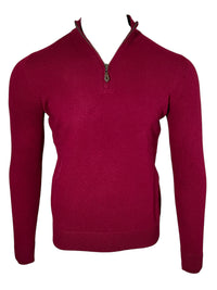 ALAN PAINE CAIRNS 1/4 ZIP SWEATER - CLARET