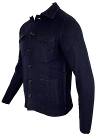 ALAN PAINE FERNDALE WOOL SHIRT JACKET - NAVY