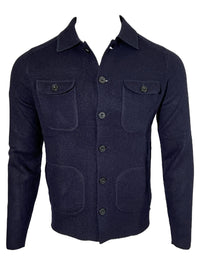 ALAN PAINE FERNDALE WOOL SHIRT JACKET - NAVY