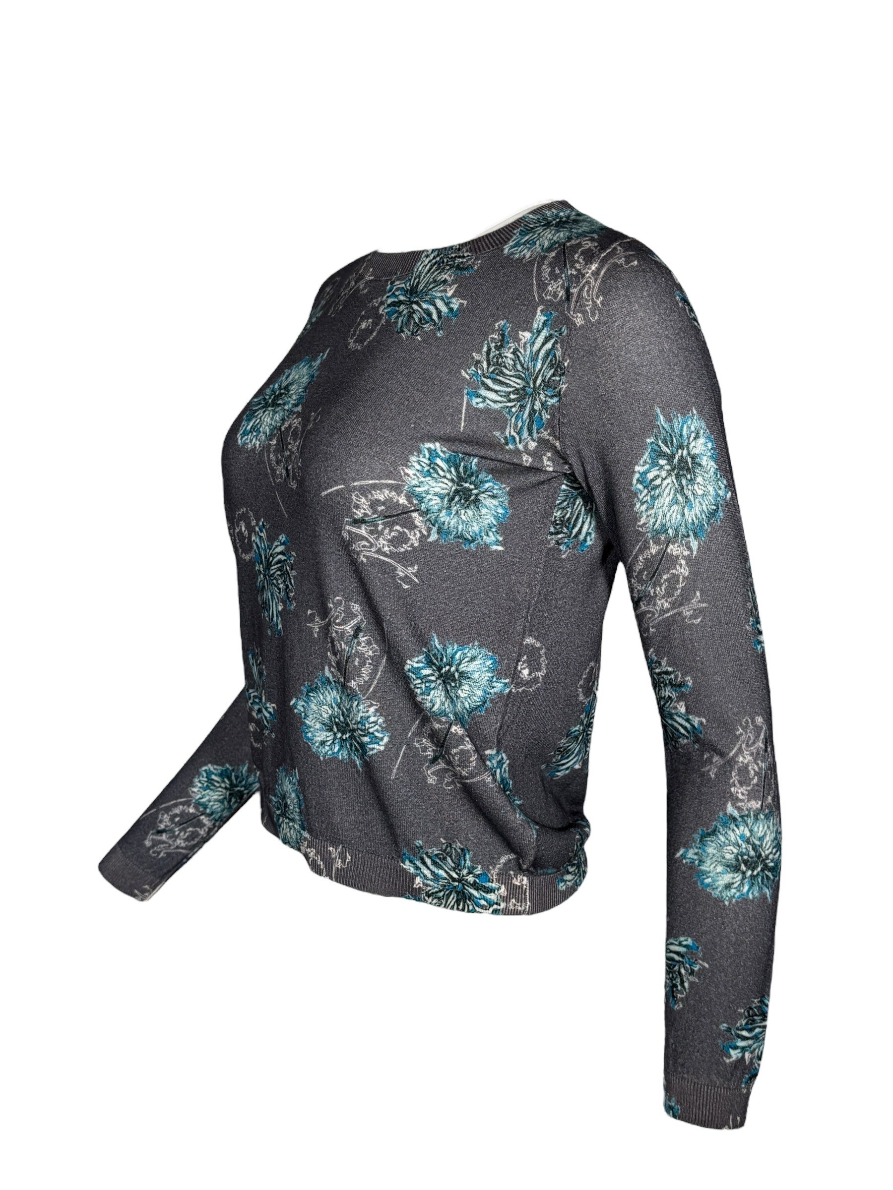 IN BED WITH YOU CREW SWEATER - GREY DAHLIAS