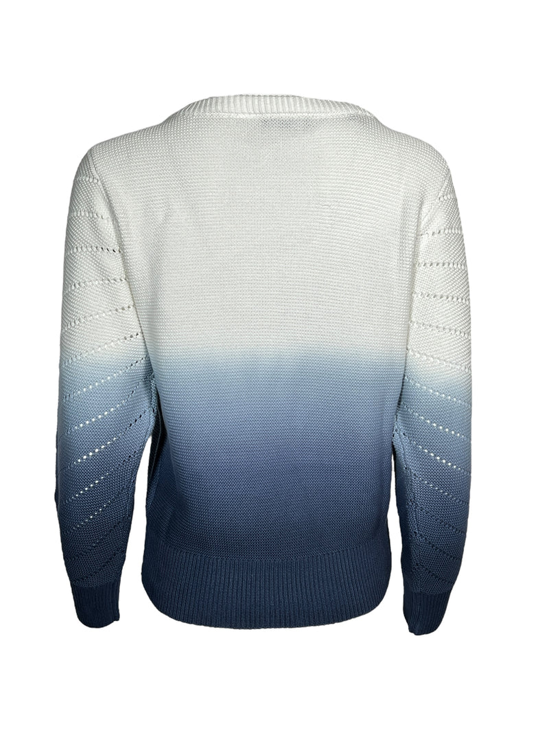 REPEAT OMBRE V-KNIT SWEATER - MARINE