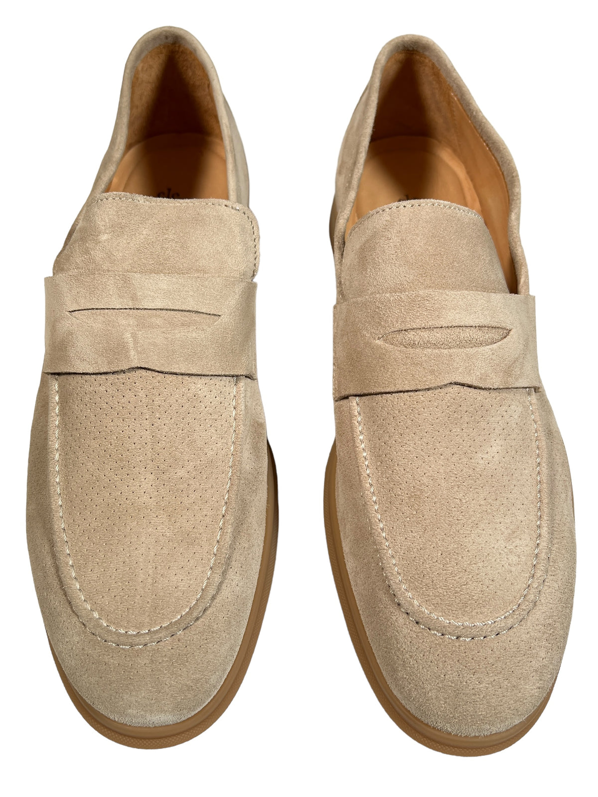ELEVENTY PERFORATED SUEDE LOAFER - TAUPE