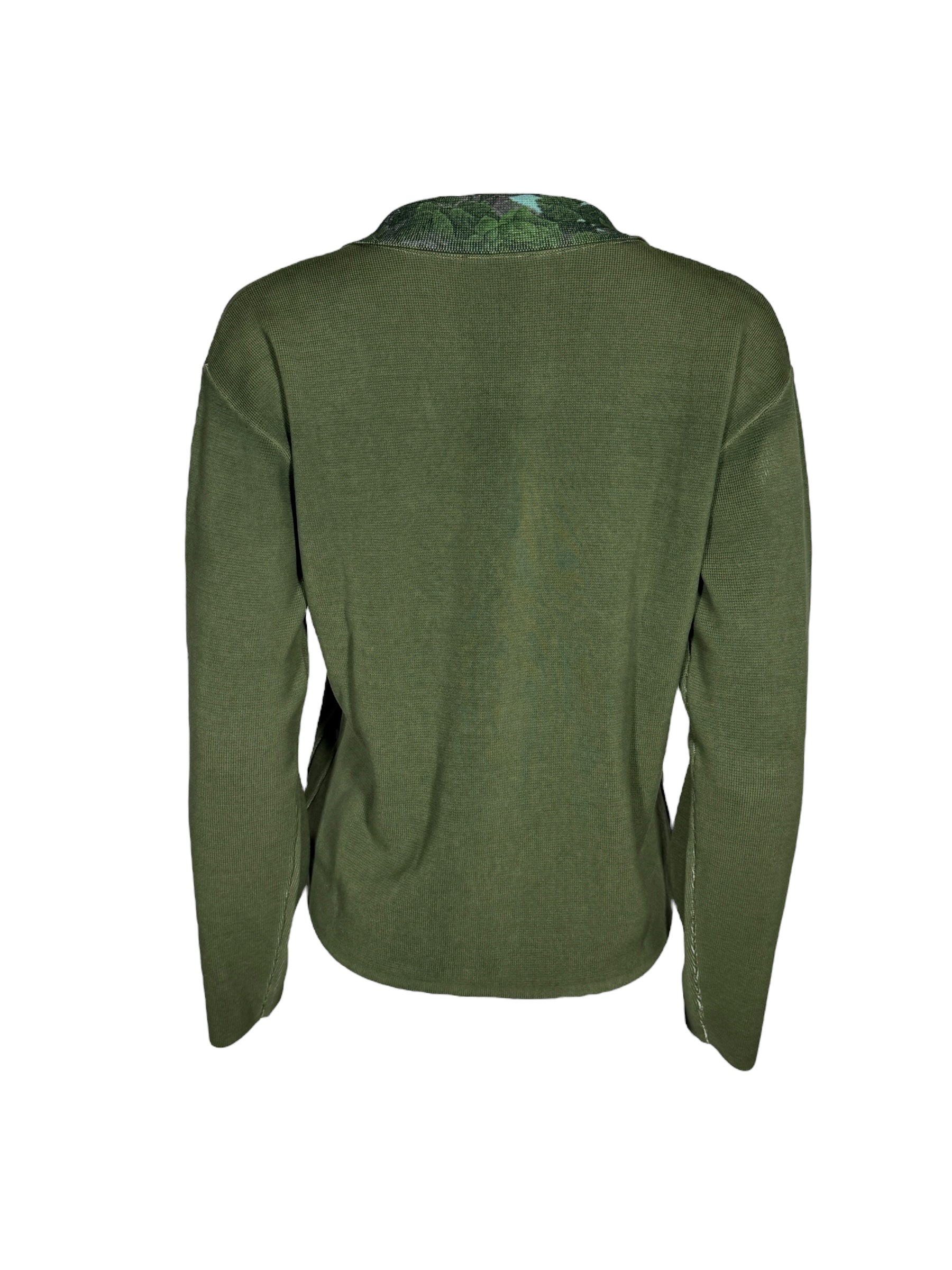 IN BED WITH YOU KNIT BLAZER - GREEN WITH FLORAL