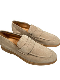 ELEVENTY PERFORATED SUEDE LOAFER - TAUPE