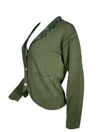 IN BED WITH YOU KNIT BLAZER - GREEN WITH FLORAL