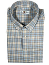 ALAN PAINE CLASSIC FIT SHIRT - TAN/LIGHT BLUE PLAID