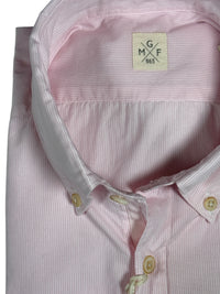GMF 965 MEN'S COTTON SPORT SHIRT - LIGHT PINK FINE STRIPE