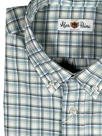 ALAN PAINE CLASSIC FIT SHIRT - GREEN/LIGHT BLUE/NAVY BOX CHECK