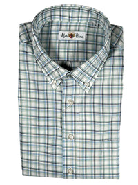 ALAN PAINE CLASSIC FIT SHIRT - GREEN/LIGHT BLUE/NAVY BOX CHECK