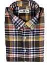 ALAN PAINE CLASSIC FIT SHIRT - BLUE/BROWN PLAID