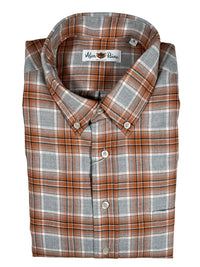 ALAN PAINE CLASSIC FIT SHIRT - ORANGE SHADOW PLAID