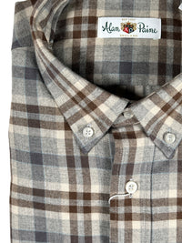 ALAN PAINE CLASSIC FIT SHIRT - BROWN/GREY CHECK