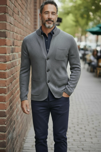 MAURIZIO BALDASSARI WINTER MOULINÈ SWACKET - MID GREY BLUE