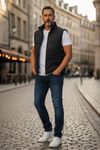 CORNELIANI MICRO-WOOL AND CASHMERE REVERSIBLE VEST - NAVY
