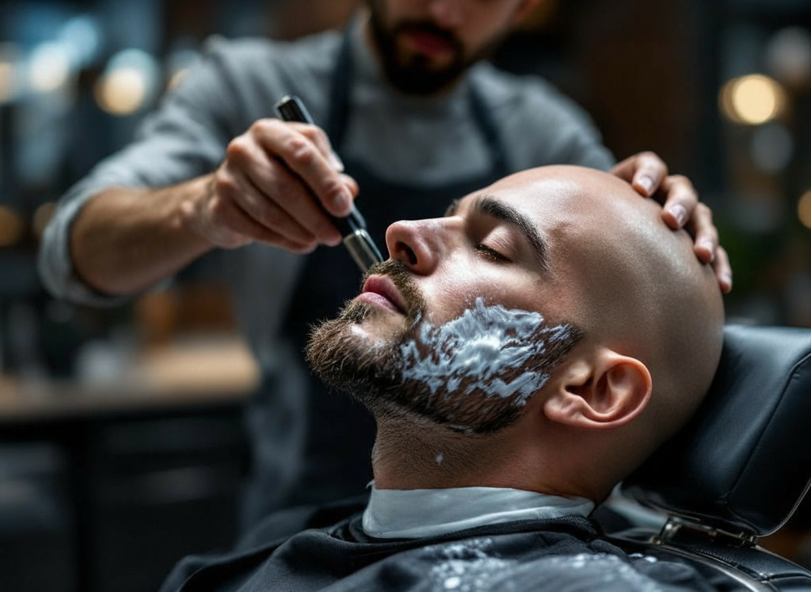 FACE + HEAD STRAIGHT-RAZOR SHAVE
