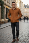 MANTO SUEDE JACKET - TOBACCO