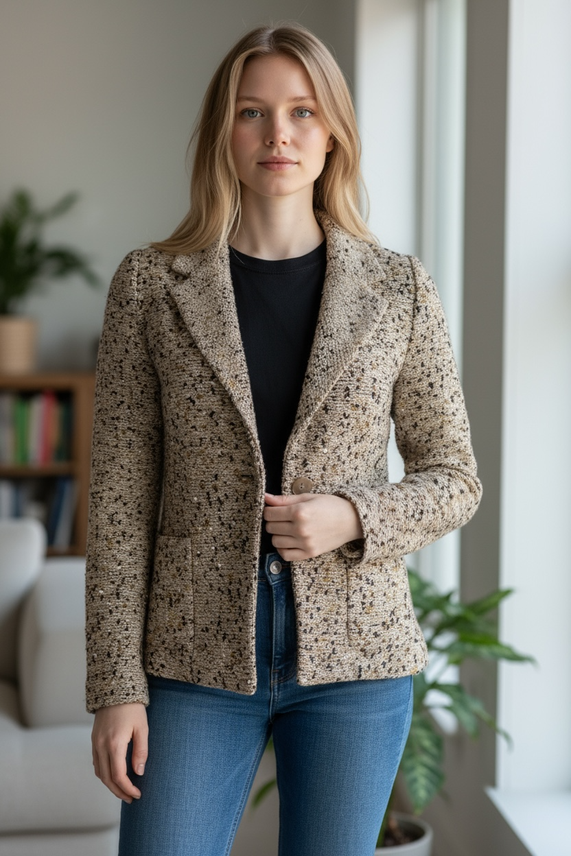 AMINA RUBINACCI SOFT BLAZER - NOCCIOLA