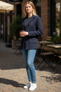 AMINA RUBINACCI WOOL COAT - NAVY