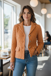ANNECLAIRE KNIT BLAZER - ORANGE