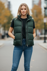 AMINA RUBINACCI LORO PIANA VEST - MALACHITE