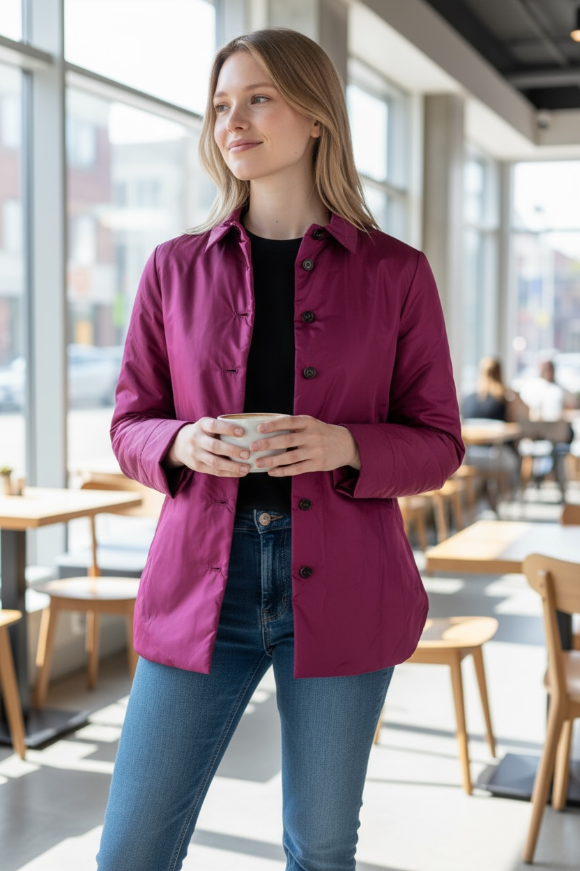 ROSSO 35 NYLON JACKET - RUBY