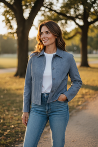 PUROTATTO SUEDE JACKET - LIGHT BLUE