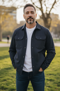 WATERVILLE INSIDE QUILT SHIRT JACKET - NAVY