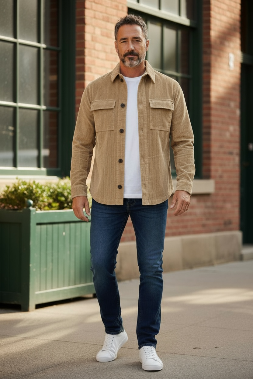 MASON'S CORDUROY OVERSHIRT - TAN