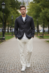 MANTO REVERSIBLE SPORT TO FIELD JACKET - NAVY & BROWN MIX